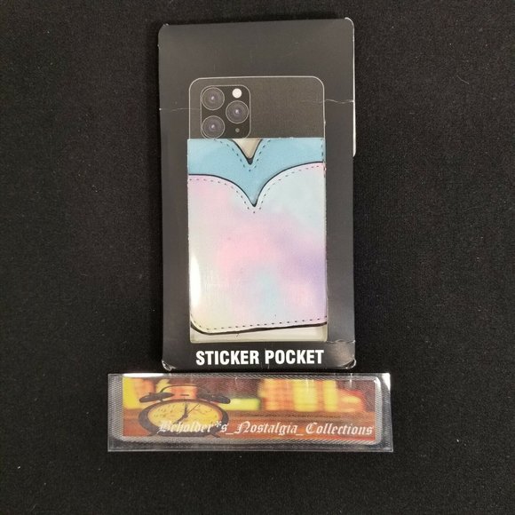NEW Set of 2 - Multi-Colored & Black Phone Sticker Pocket Wallets - Picture 2 of 5